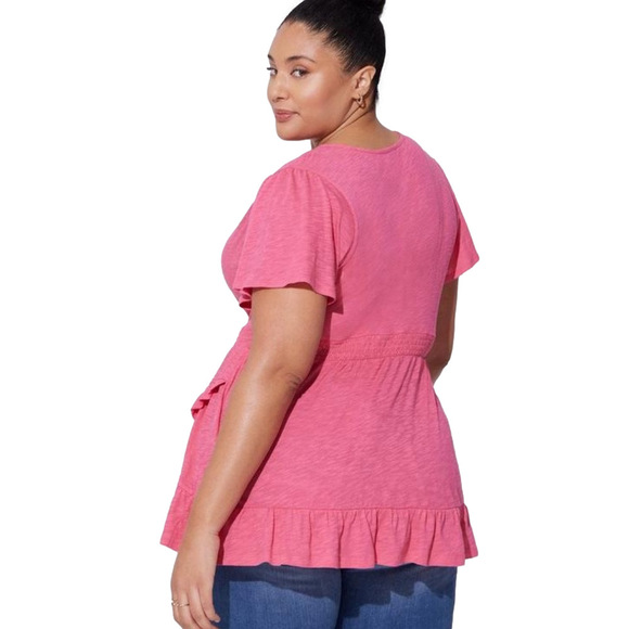 Torrid Cotton 🎀 Faux Wrap Top 🎀 size 2 (2x) - Picture 4 of 11